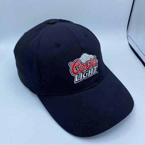 Coors Light Logo Baseball Hat Cap Black Fitted Stretch Y2K Beer Embroidered - Picture 2 of 10